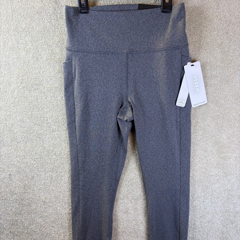 RBX Leggings Womens Medium Active High Waist Pocket Gray Athleisure Ankle Length